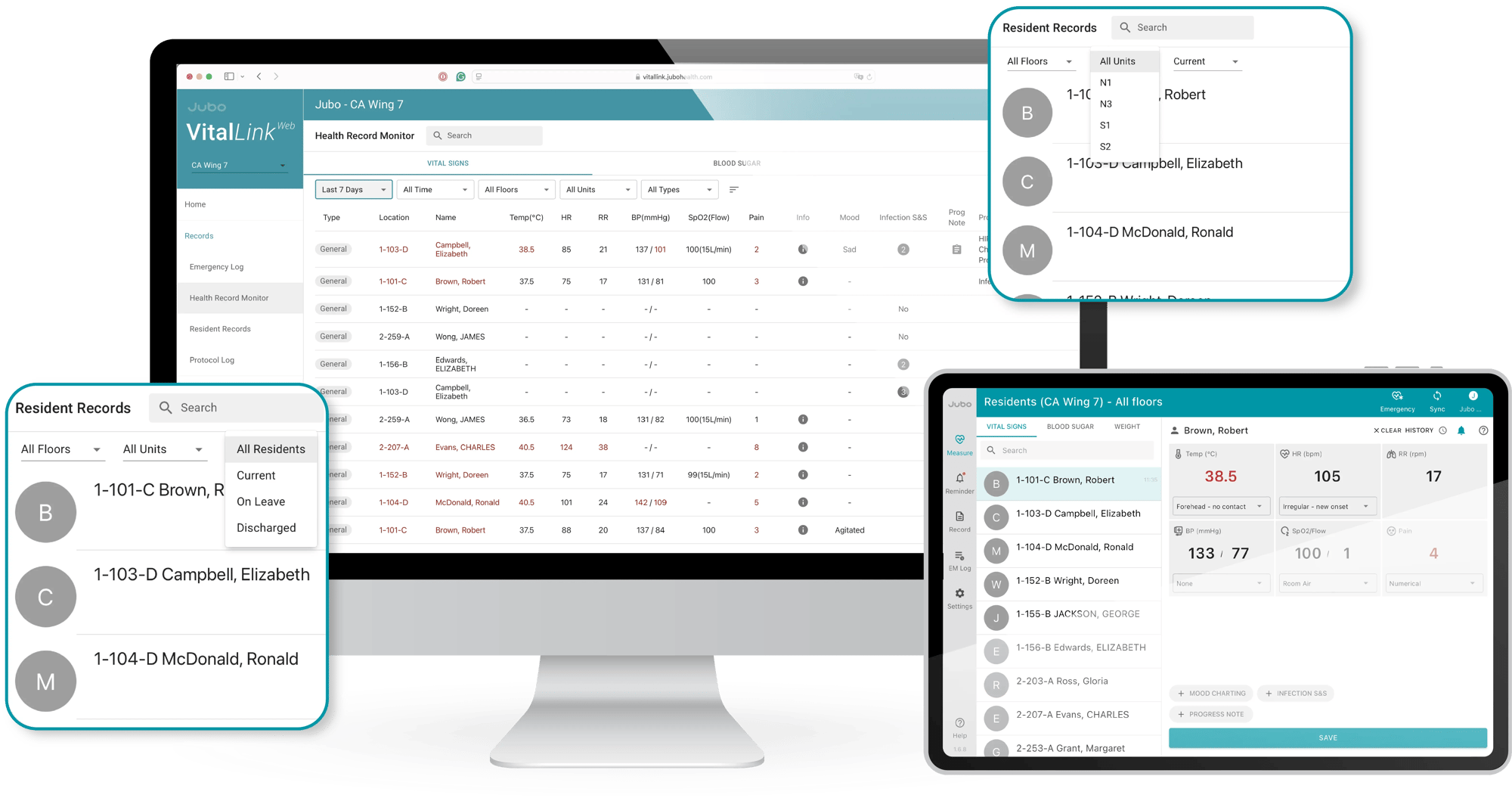 Monitoring Dashboard for Senior Care Facilities